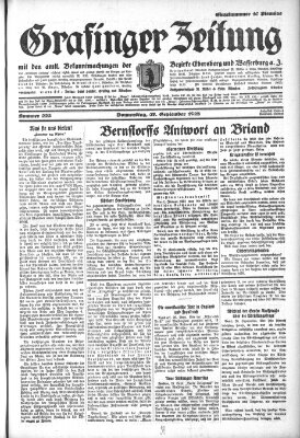 Grafinger Zeitung Donnerstag 27. September 1928