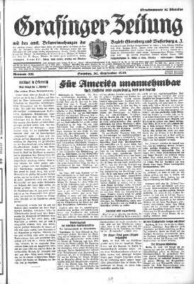 Grafinger Zeitung Sonntag 30. September 1928