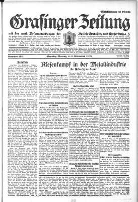 Grafinger Zeitung Sonntag 4. November 1928