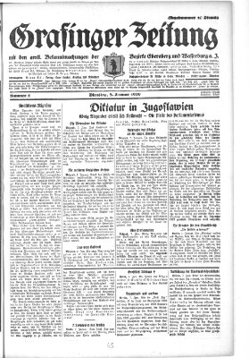 Grafinger Zeitung Dienstag 8. Januar 1929