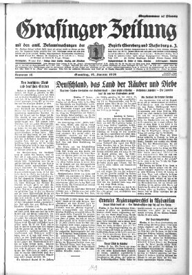 Grafinger Zeitung Samstag 19. Januar 1929