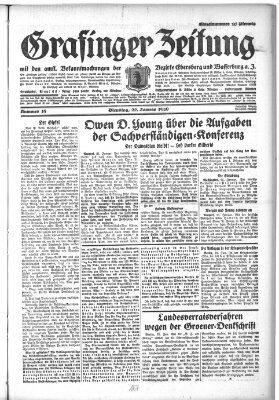 Grafinger Zeitung Dienstag 22. Januar 1929