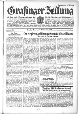 Grafinger Zeitung Sonntag 24. Februar 1929