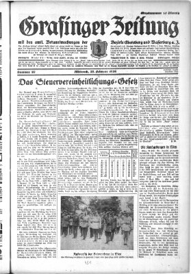 Grafinger Zeitung Mittwoch 27. Februar 1929