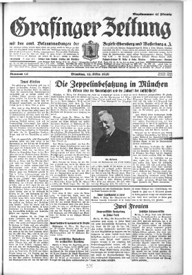 Grafinger Zeitung Dienstag 12. März 1929