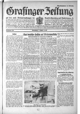 Grafinger Zeitung Dienstag 9. April 1929