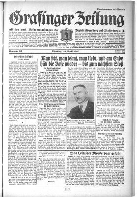 Grafinger Zeitung Dienstag 23. April 1929