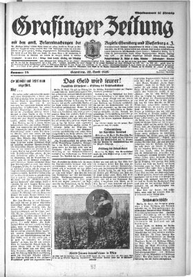 Grafinger Zeitung Samstag 27. April 1929