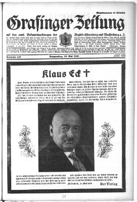 Grafinger Zeitung Donnerstag 23. Mai 1929