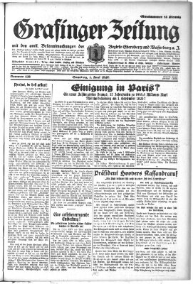 Grafinger Zeitung Samstag 1. Juni 1929