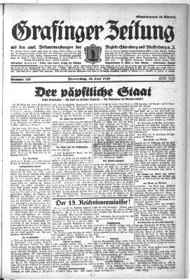 Grafinger Zeitung Donnerstag 13. Juni 1929