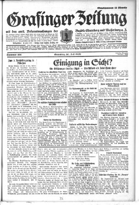 Grafinger Zeitung Samstag 20. Juli 1929