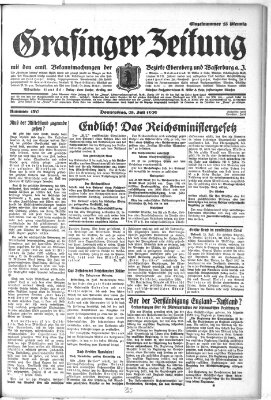 Grafinger Zeitung Donnerstag 25. Juli 1929