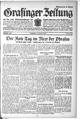 Grafinger Zeitung Samstag 3. August 1929