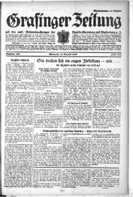 Grafinger Zeitung Mittwoch 14. August 1929