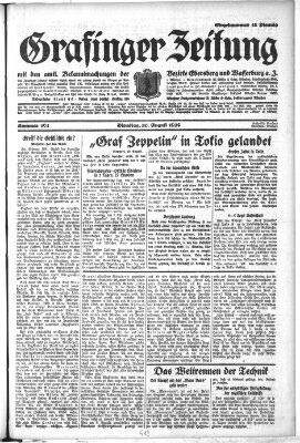 Grafinger Zeitung Dienstag 20. August 1929