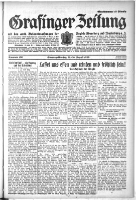 Grafinger Zeitung Sonntag 25. August 1929