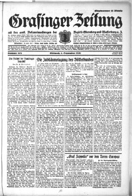 Grafinger Zeitung Mittwoch 4. September 1929