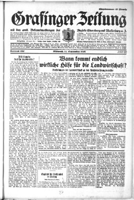 Grafinger Zeitung Mittwoch 11. September 1929