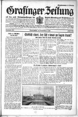 Grafinger Zeitung Donnerstag 12. September 1929