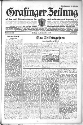 Grafinger Zeitung Freitag 13. September 1929