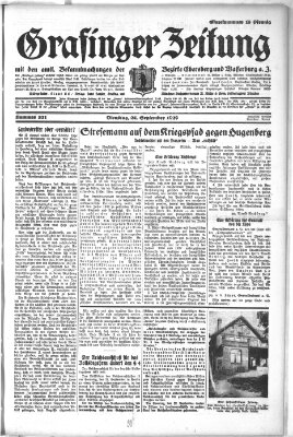 Grafinger Zeitung Dienstag 24. September 1929