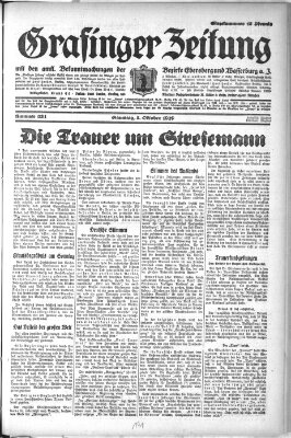 Grafinger Zeitung Samstag 5. Oktober 1929