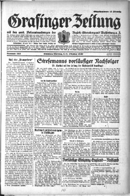 Grafinger Zeitung Sonntag 6. Oktober 1929