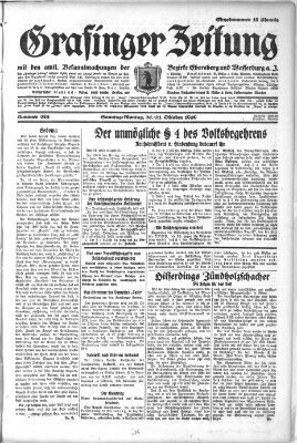 Grafinger Zeitung Sonntag 20. Oktober 1929