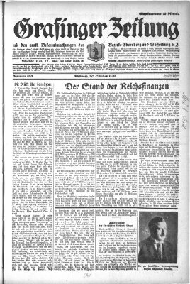 Grafinger Zeitung Mittwoch 30. Oktober 1929