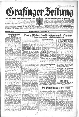 Grafinger Zeitung Donnerstag 14. November 1929