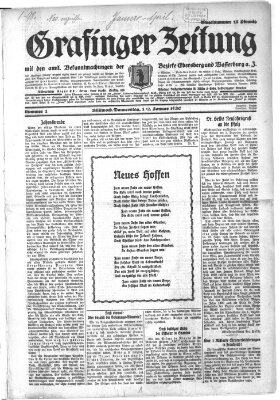 Grafinger Zeitung Donnerstag 2. Januar 1930