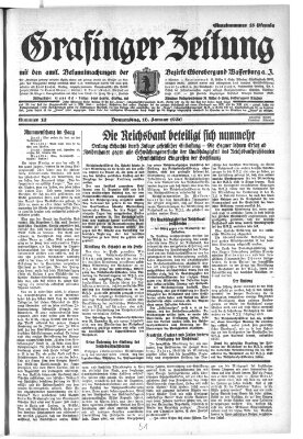 Grafinger Zeitung Donnerstag 16. Januar 1930