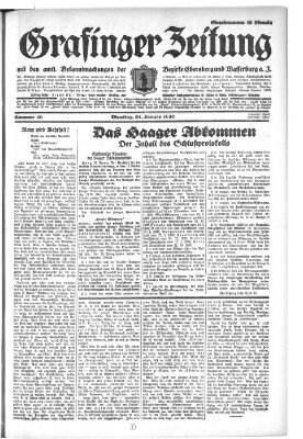 Grafinger Zeitung Tuesday 21. January 1930