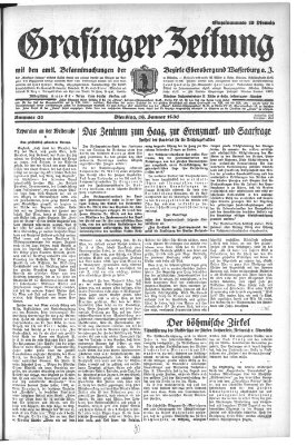 Grafinger Zeitung Dienstag 28. Januar 1930