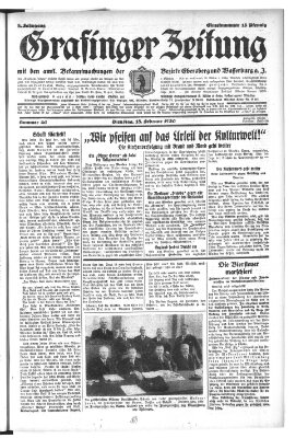 Grafinger Zeitung Tuesday 18. February 1930