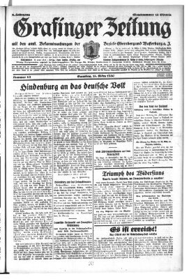 Grafinger Zeitung Samstag 15. März 1930