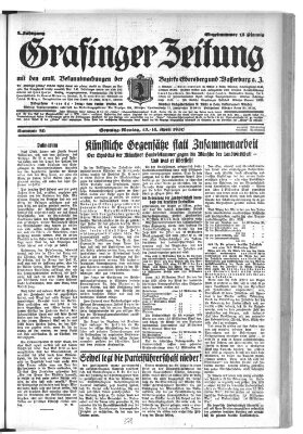 Grafinger Zeitung Sonntag 13. April 1930