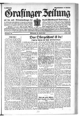 Grafinger Zeitung Mittwoch 16. April 1930