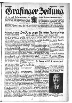 Grafinger Zeitung Samstag 26. April 1930