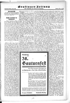 Grafinger Zeitung Freitag 30. Mai 1930