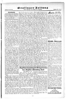 Grafinger Zeitung Dienstag 24. Juni 1930