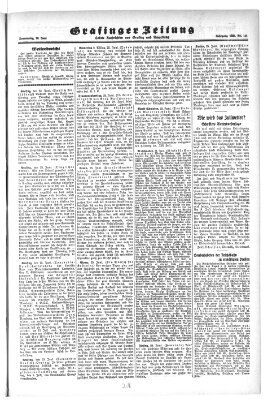 Grafinger Zeitung Donnerstag 26. Juni 1930