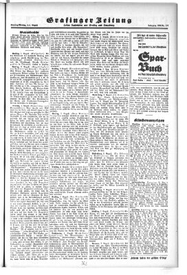 Grafinger Zeitung Sonntag 3. August 1930