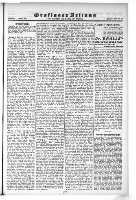 Grafinger Zeitung Donnerstag 7. August 1930