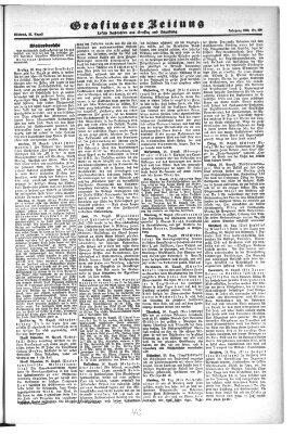 Grafinger Zeitung Mittwoch 27. August 1930