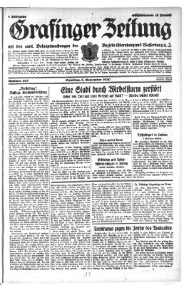 Grafinger Zeitung Samstag 6. September 1930