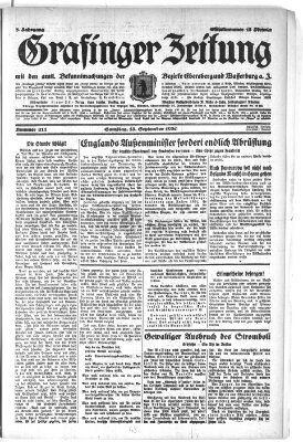 Grafinger Zeitung Samstag 13. September 1930