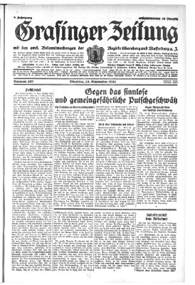 Grafinger Zeitung Dienstag 23. September 1930