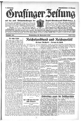 Grafinger Zeitung Donnerstag 25. September 1930